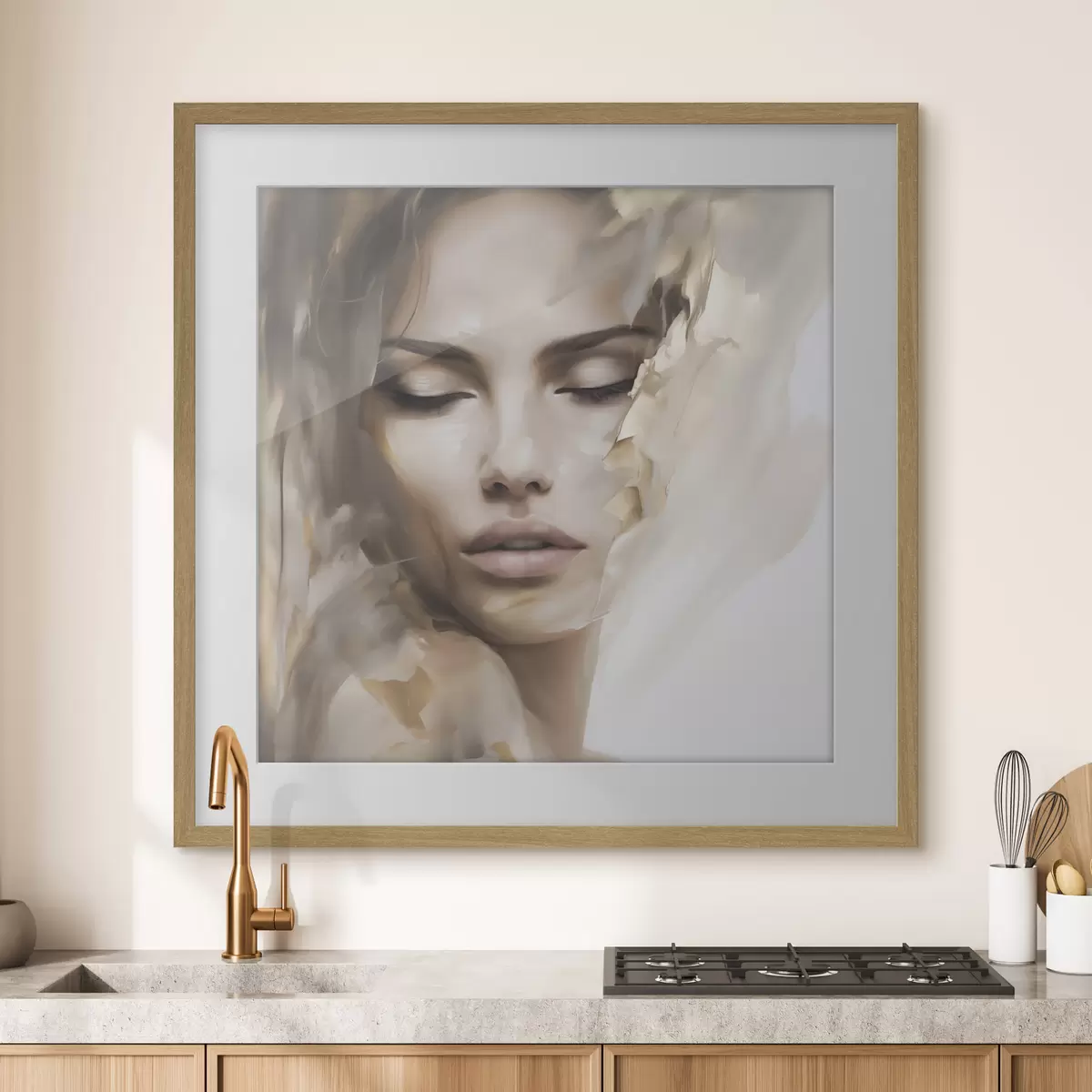 Poster Ritratto astratto di una donna, imitazione di un dipinto f49132