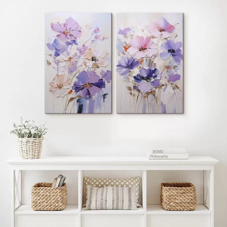 carta da parati Fiori dai colori vivaci, imitazione di un dipinto nr. m30518