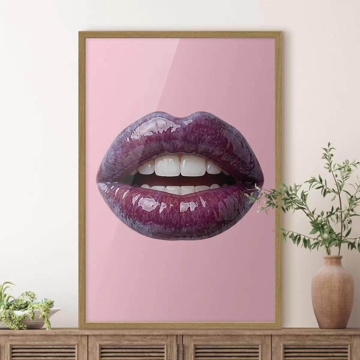 Poster Labbra color prugna vellutate f49337