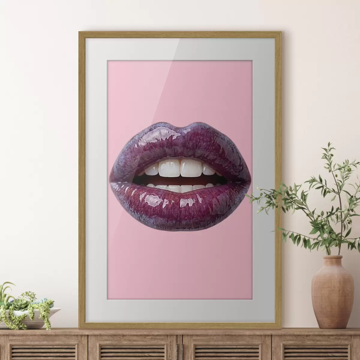 Poster Labbra color prugna vellutate f49337