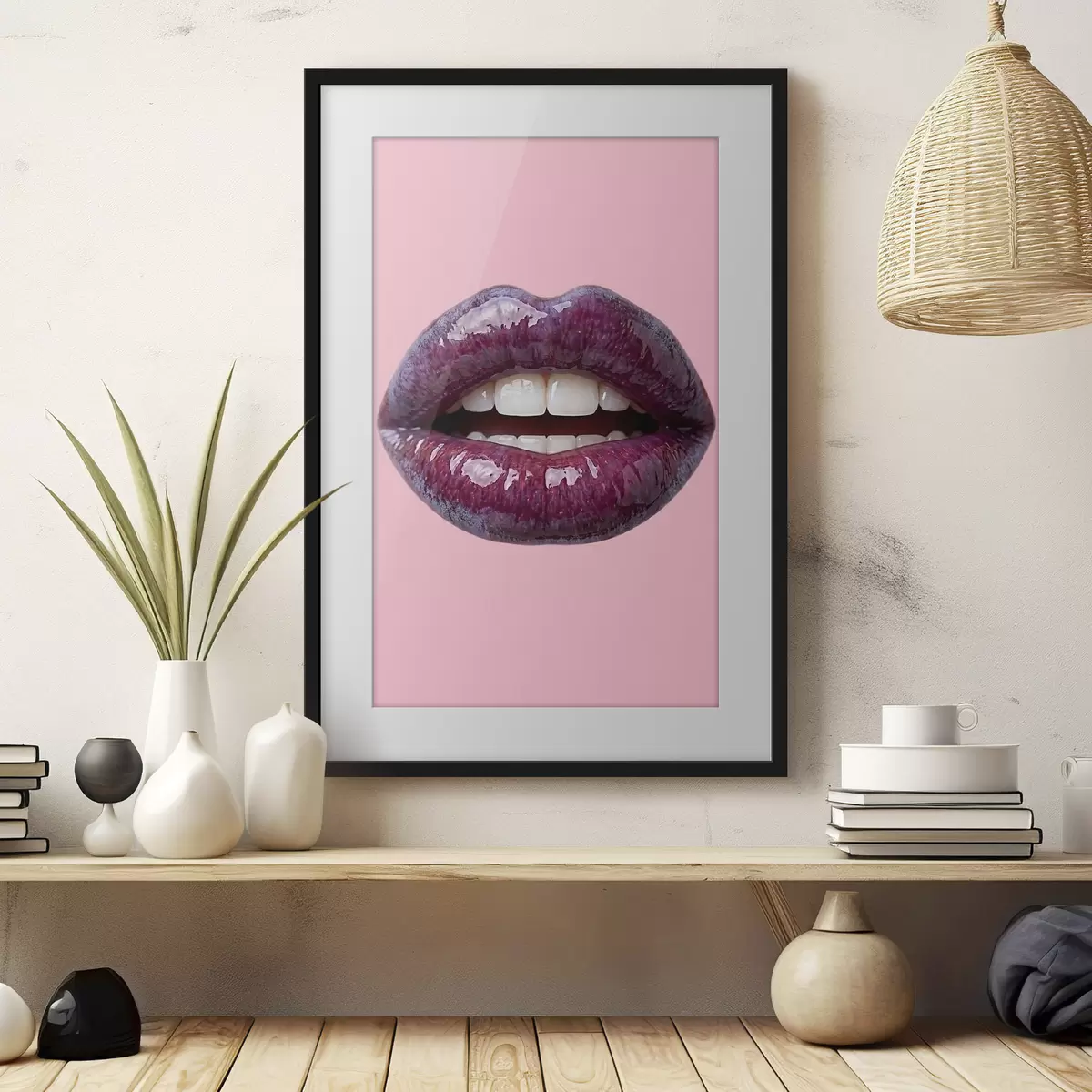 Poster Labbra color prugna vellutate f49337