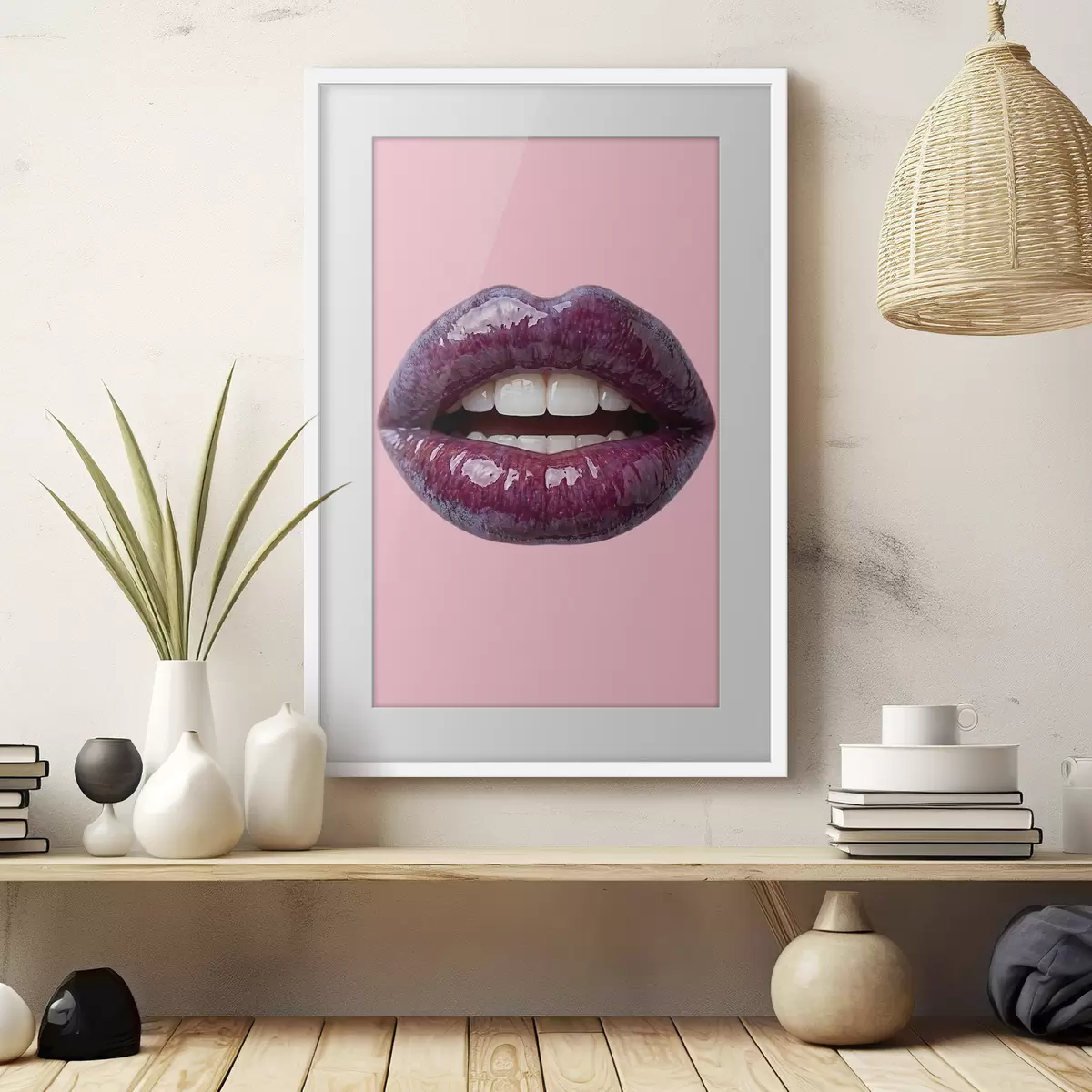 Poster Labbra color prugna vellutate f49337