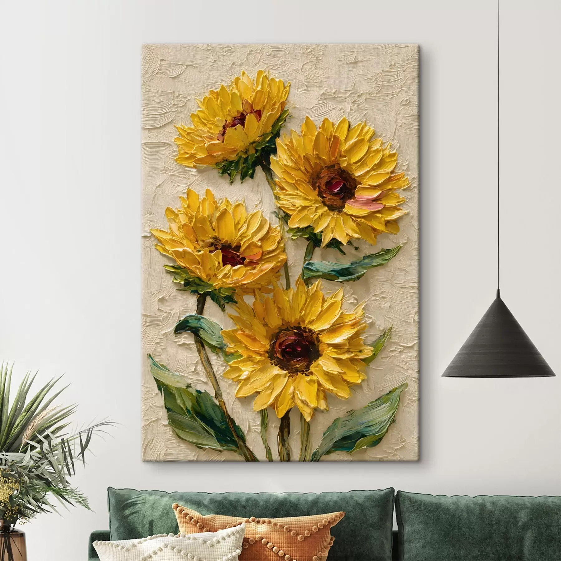 carta da parati Girasoli rigogliosi in stile impasto nr. s49232