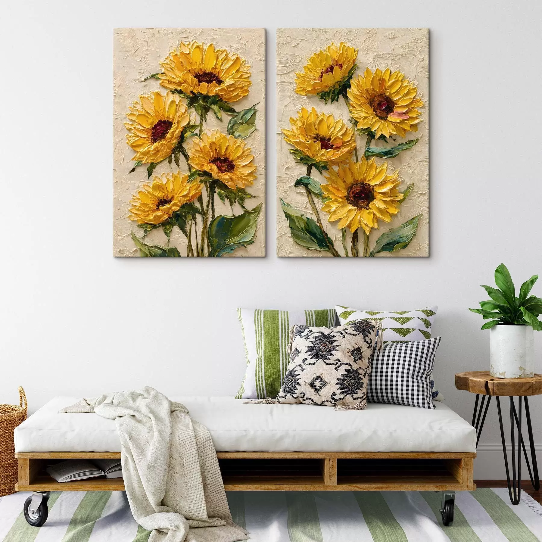 carta da parati Girasoli rigogliosi in stile impasto nr. m30534