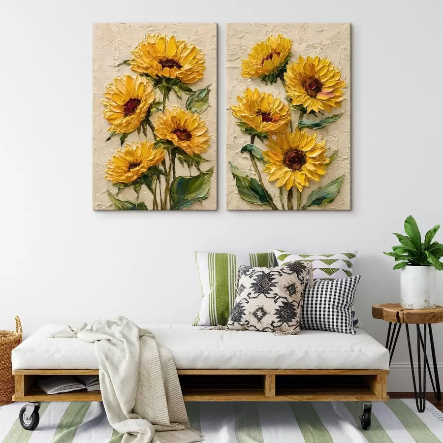 carta da parati Girasoli rigogliosi in stile impasto nr. m30534