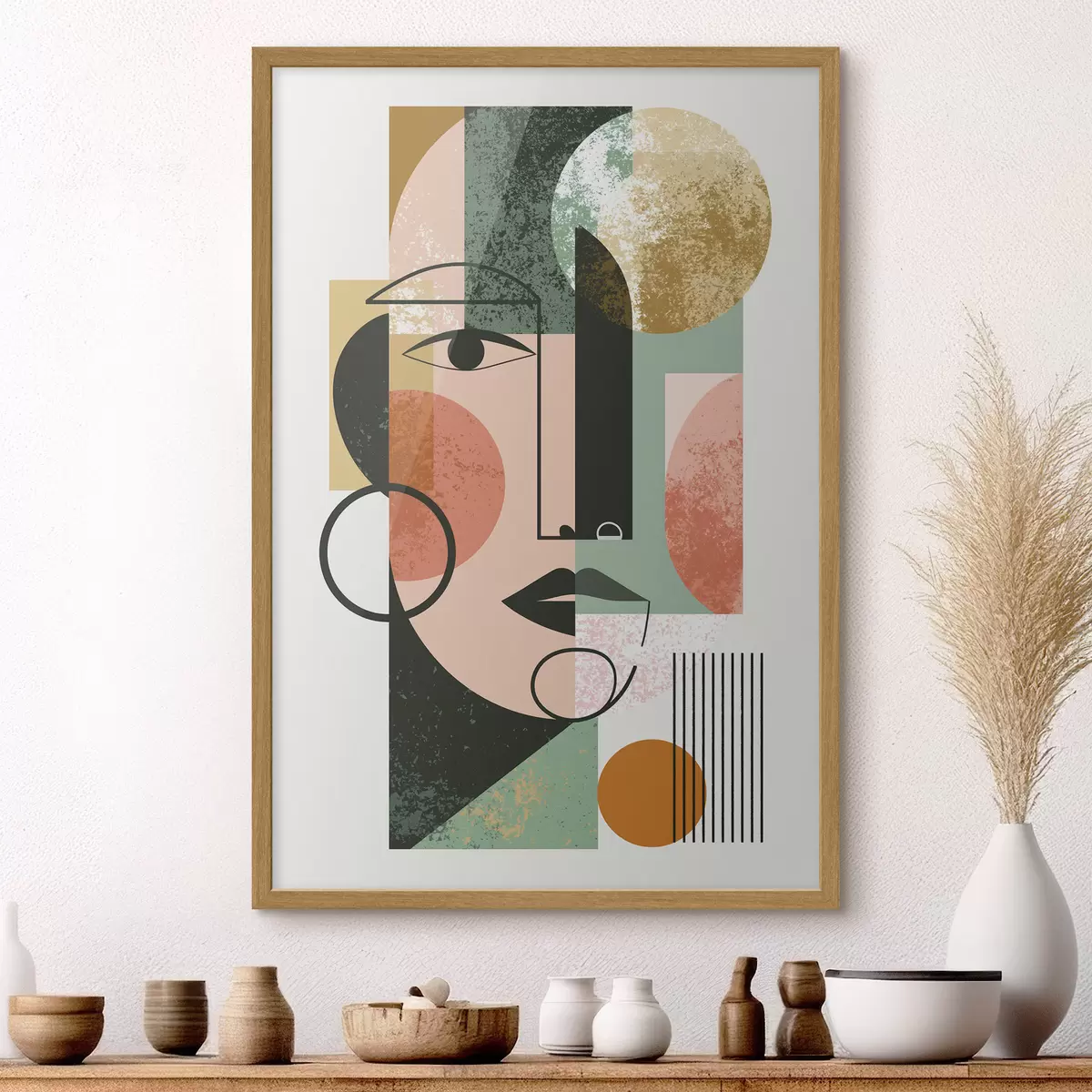 Poster Ritratto astratto con forme geometriche f49341