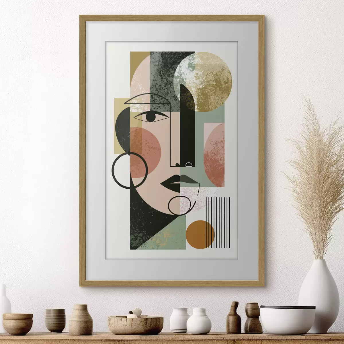 Poster Ritratto astratto con forme geometriche f49341