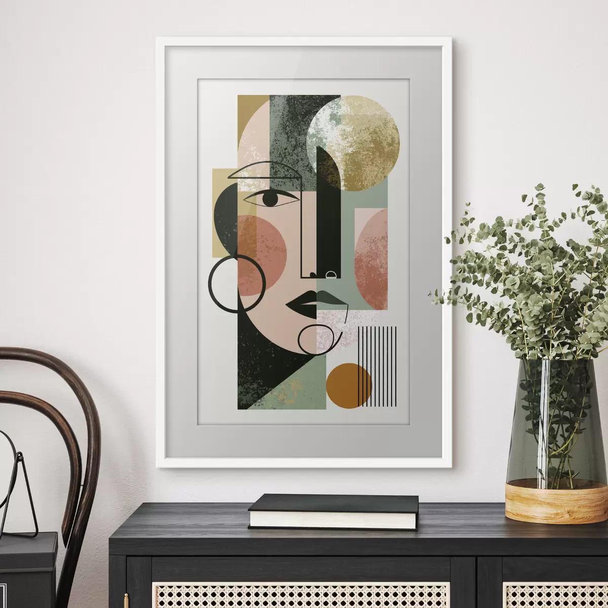Poster Ritratto astratto con forme geometriche f49341