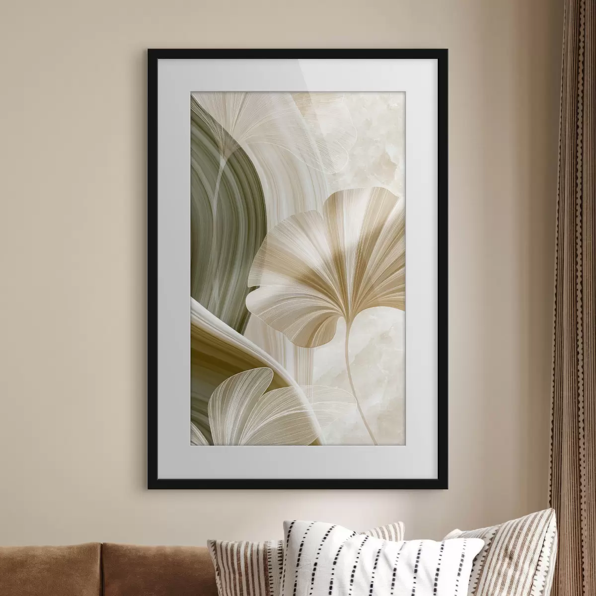Poster Una composizione botanica con foglie delicate f49349