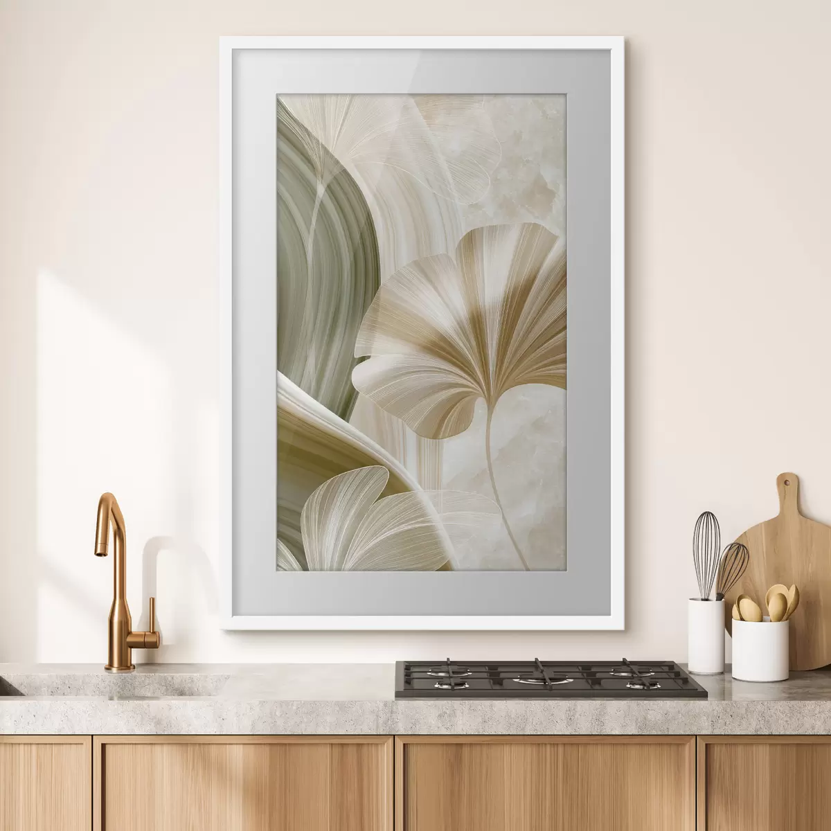 Poster Una composizione botanica con foglie delicate f49349