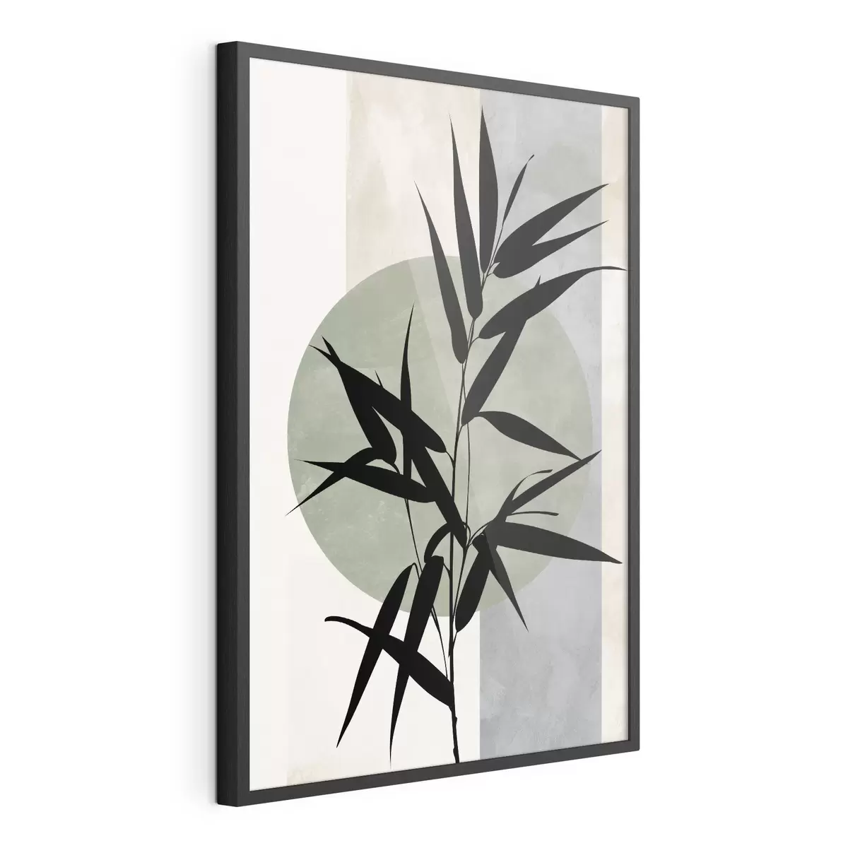 Poster Un'astrazione con sagome di foglie e cerchi f49363
