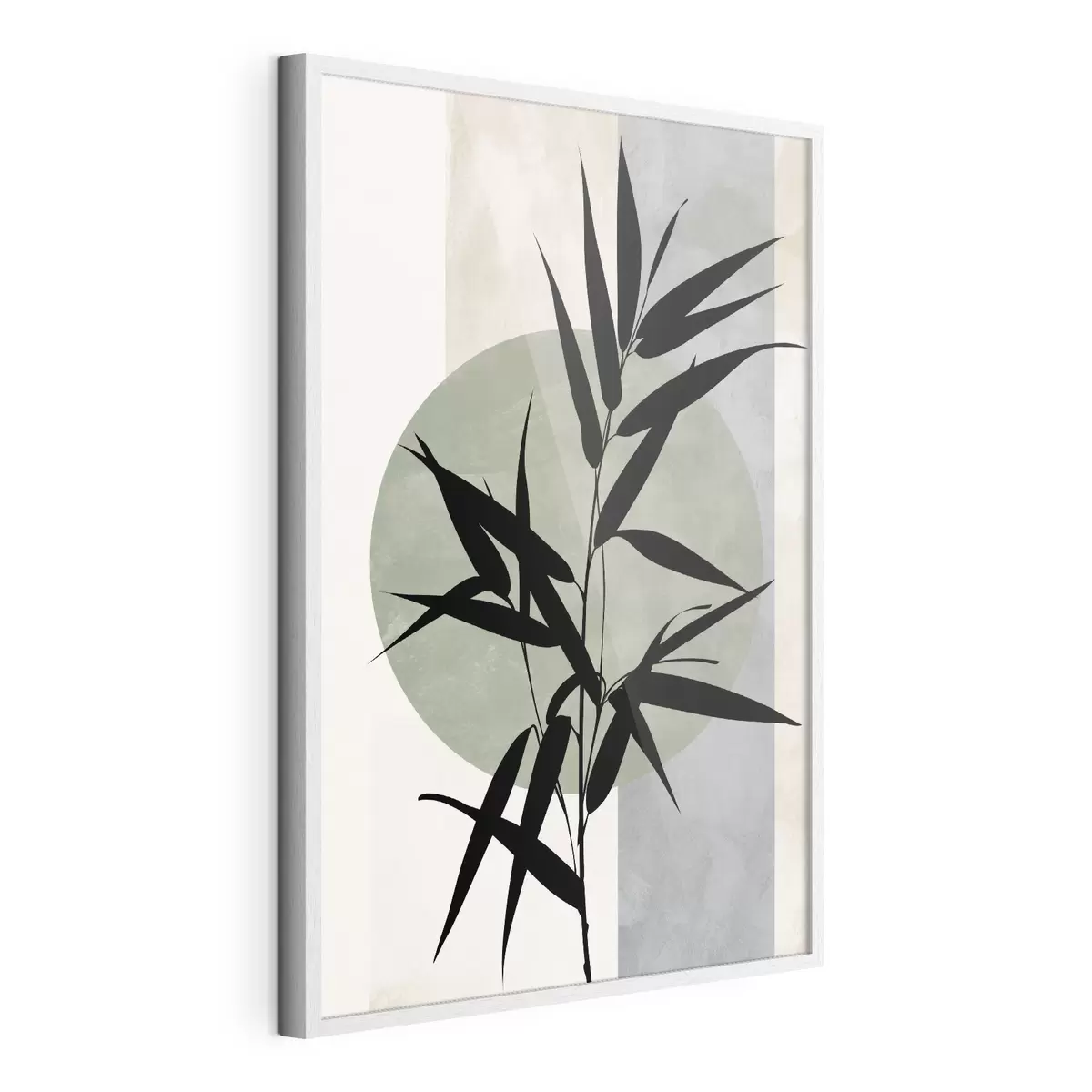 Poster Un'astrazione con sagome di foglie e cerchi f49363