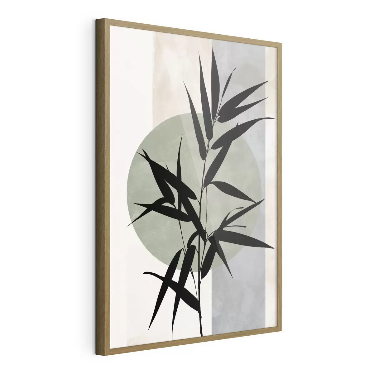 Poster Un'astrazione con sagome di foglie e cerchi f49363