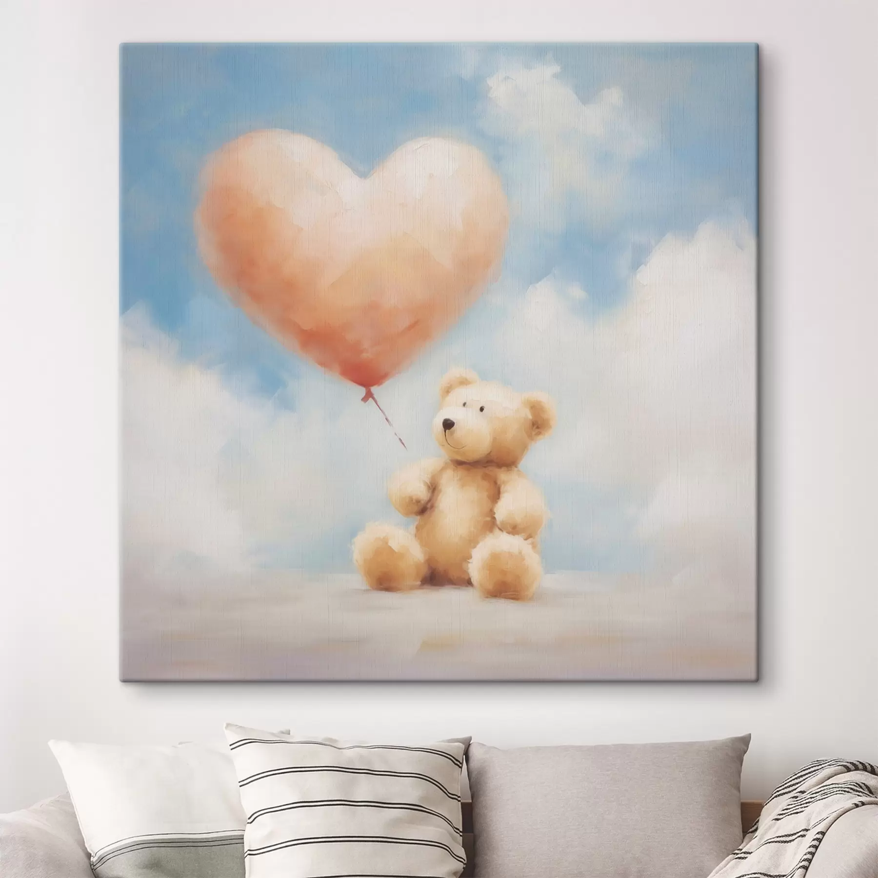 carta da parati Dipinto che riproduce un orso e un cuore nr. s49396