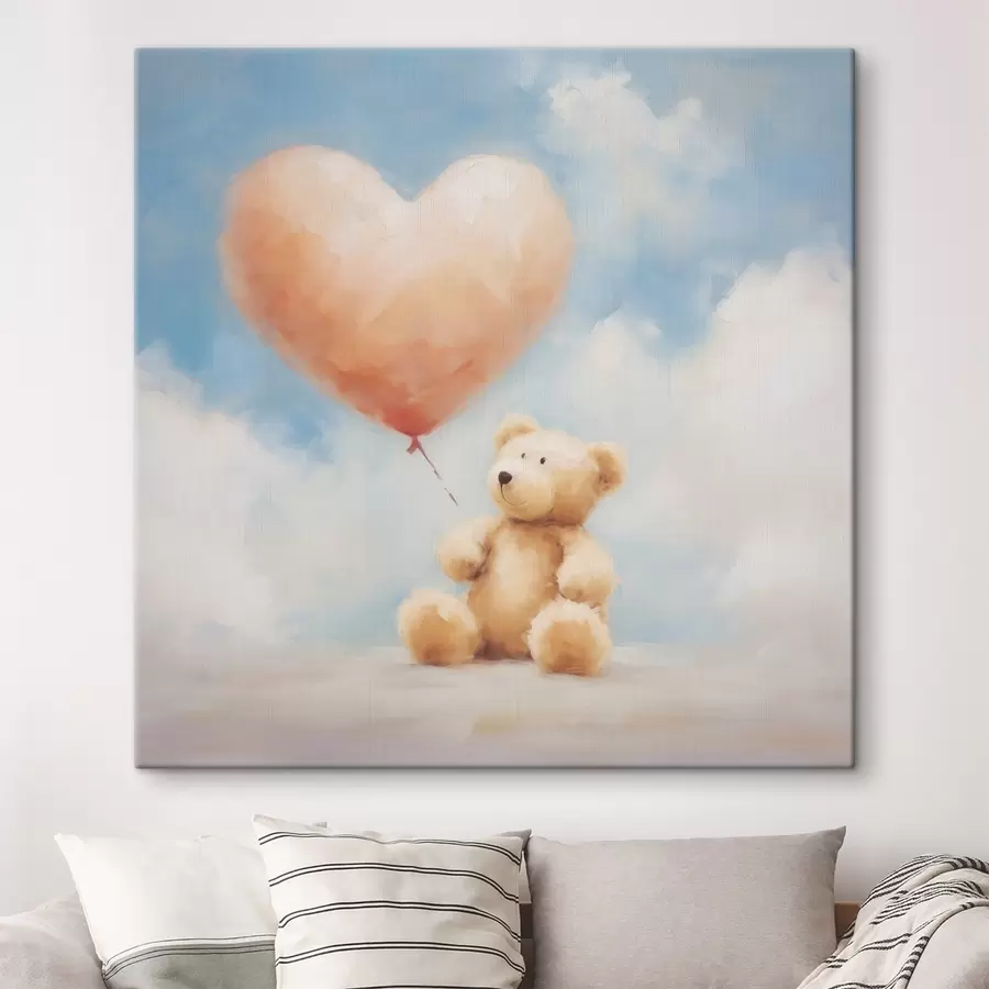 carta da parati Dipinto che riproduce un orso e un cuore nr. s49396
