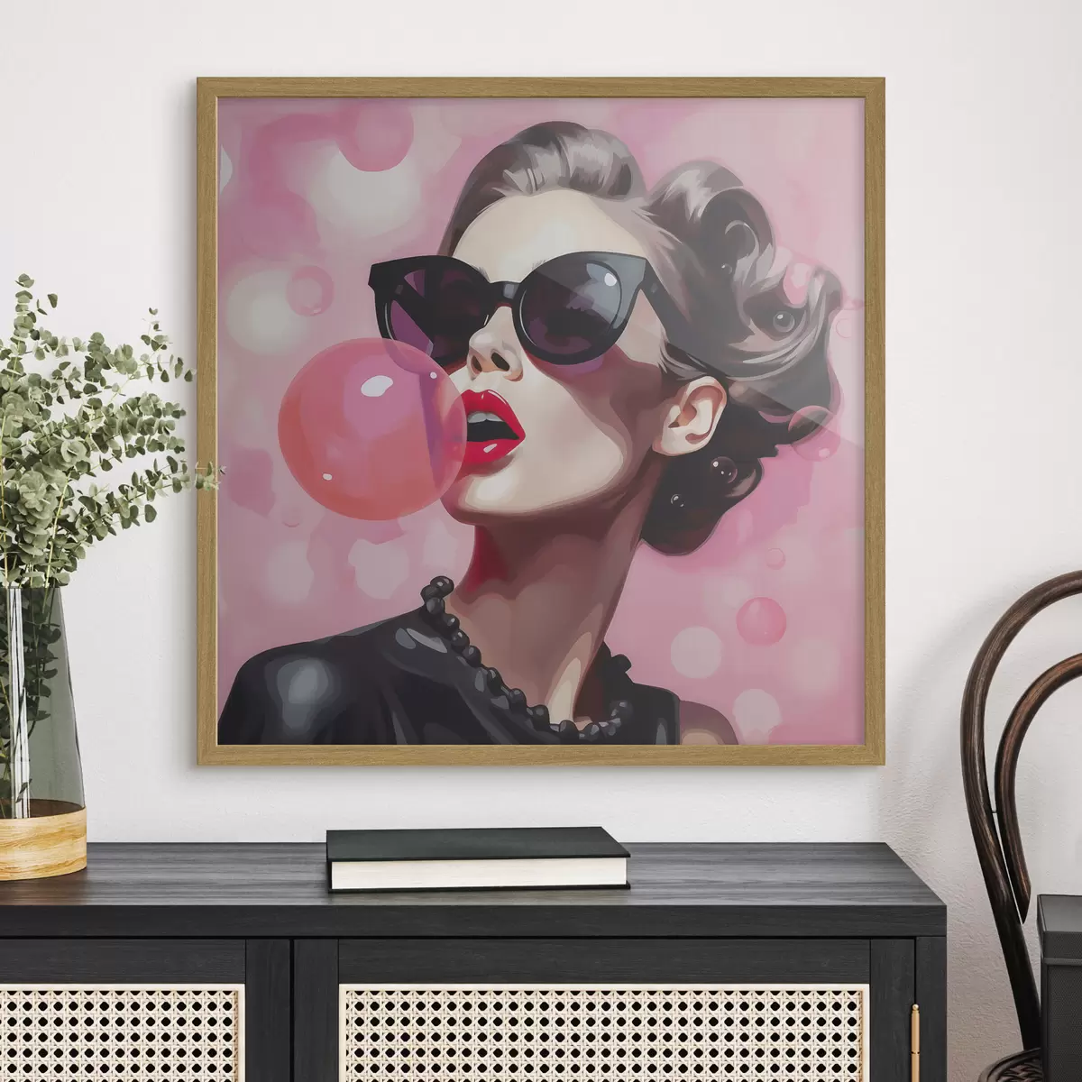 Poster Illustrazione in stile "Ragazza con occhiali da sole" f49385