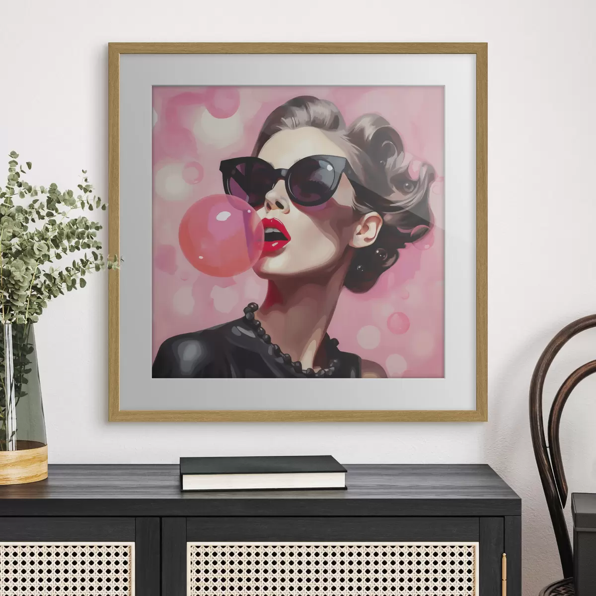 Poster Illustrazione in stile "Ragazza con occhiali da sole" f49385