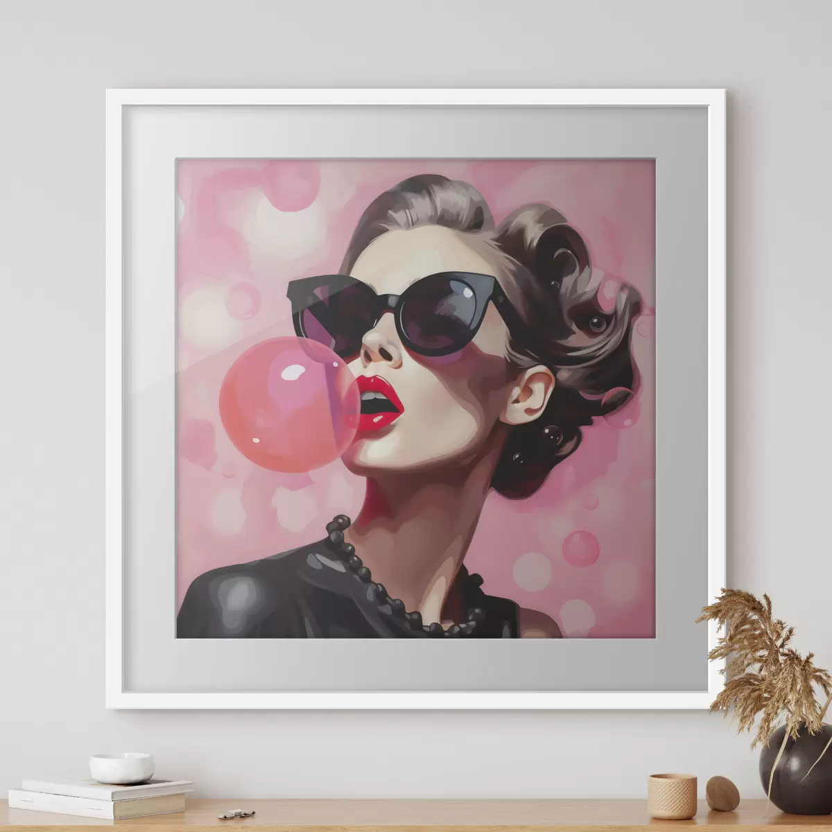 Poster Illustrazione in stile "Ragazza con occhiali da sole" f49385