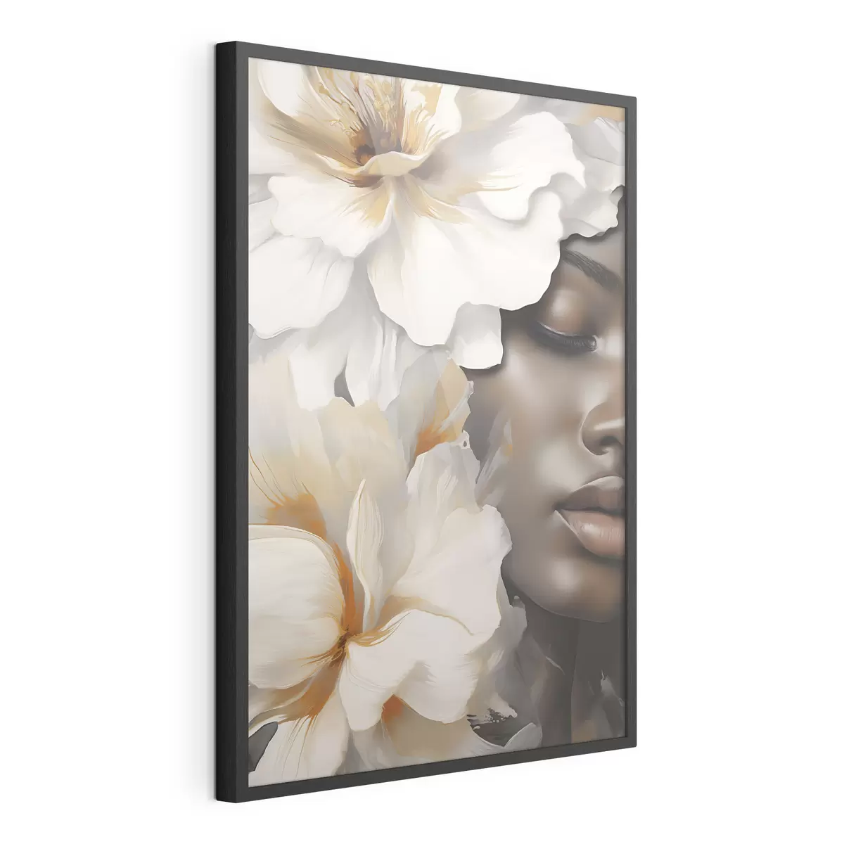 Poster Il volto di una ragazza tra i fiori f49391