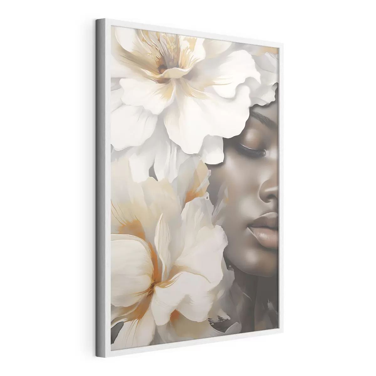 Poster Il volto di una ragazza tra i fiori f49391