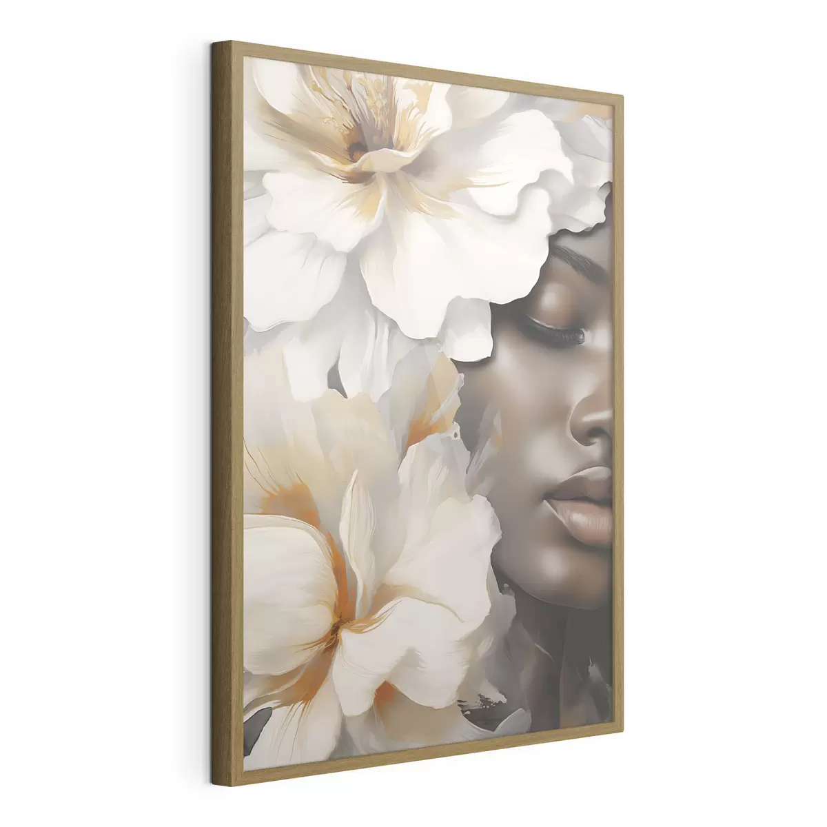 Poster Il volto di una ragazza tra i fiori f49391