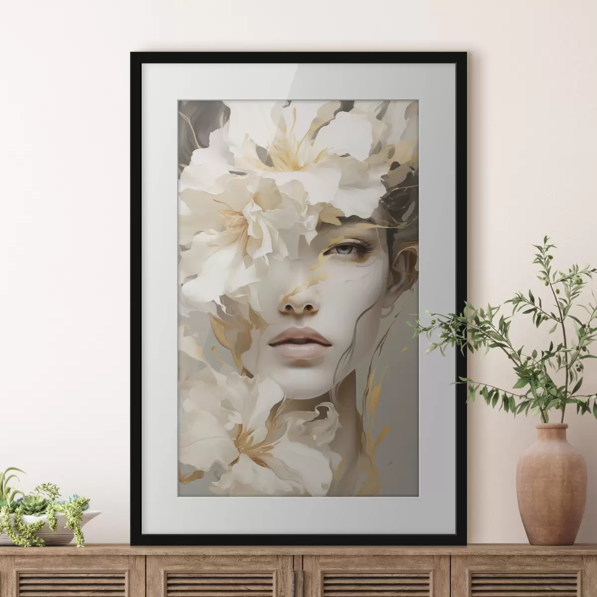 Poster Ritratto di una ragazza tra i fiori f49392