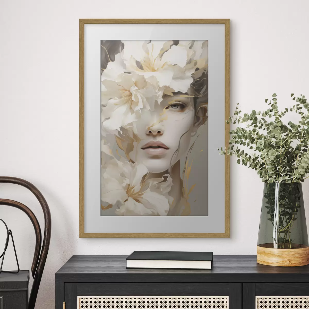 Poster Ritratto di una ragazza tra i fiori f49392