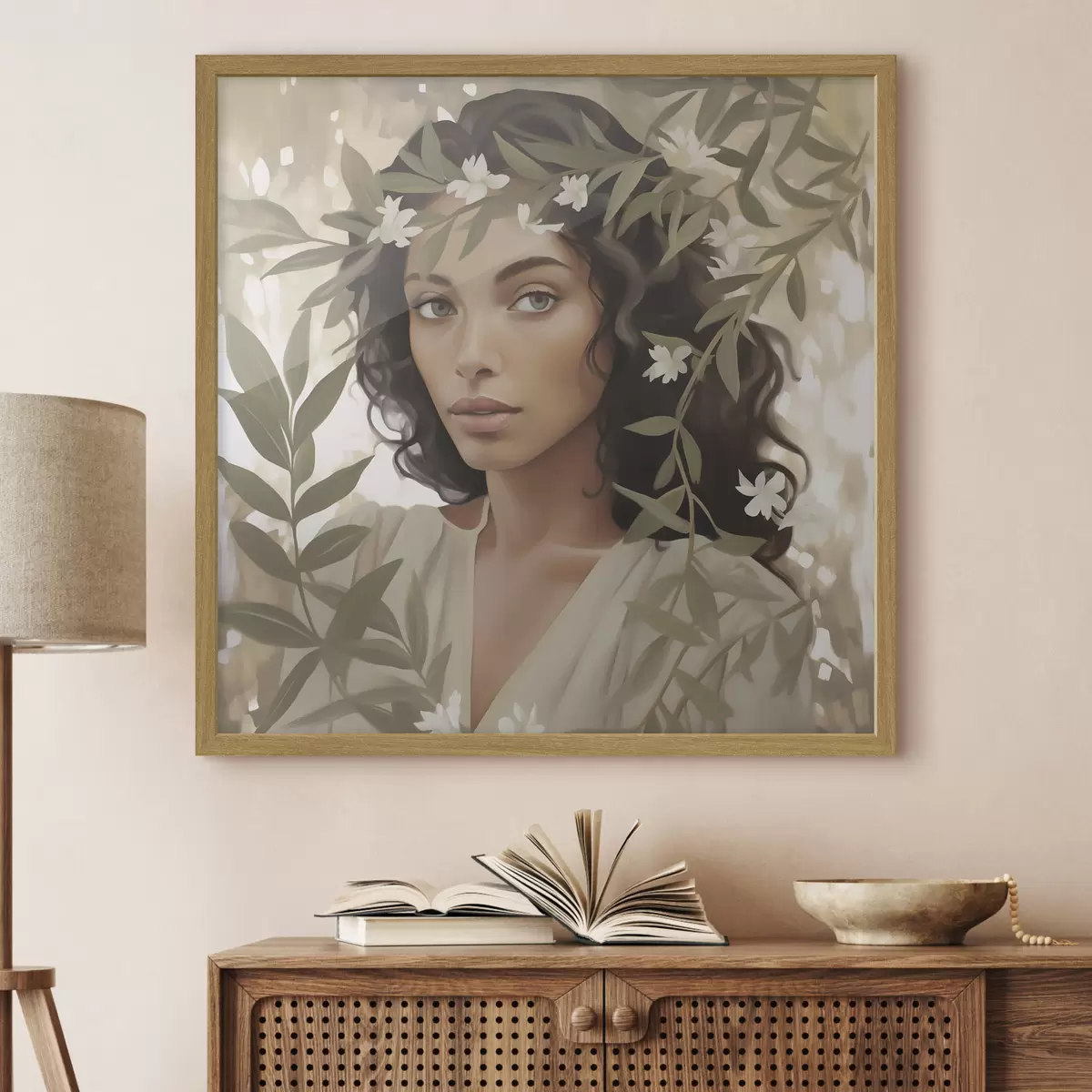 Poster Ragazza tra i rami – imitazione di un dipinto f49393