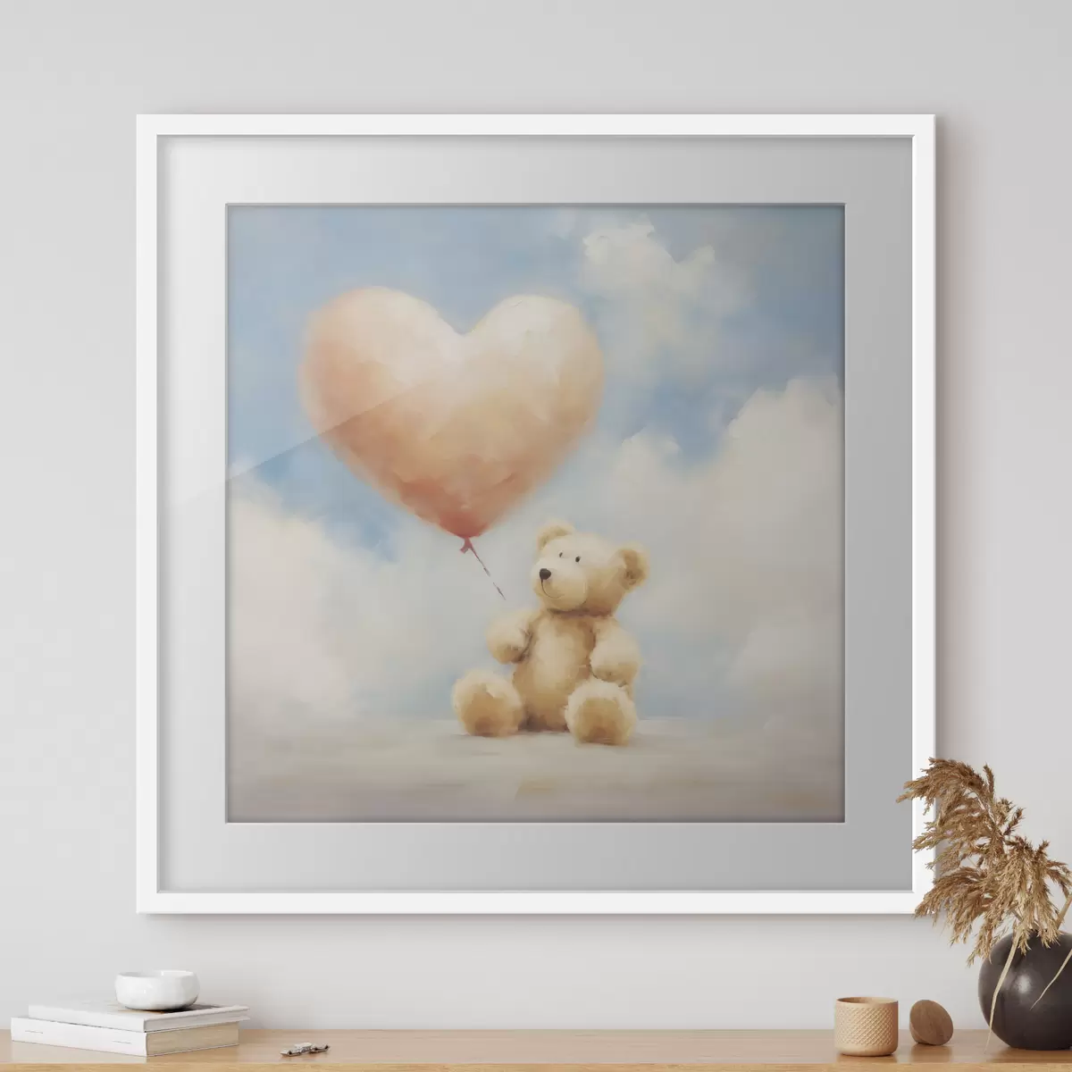 Poster Dipinto che riproduce un orso e un cuore f49396