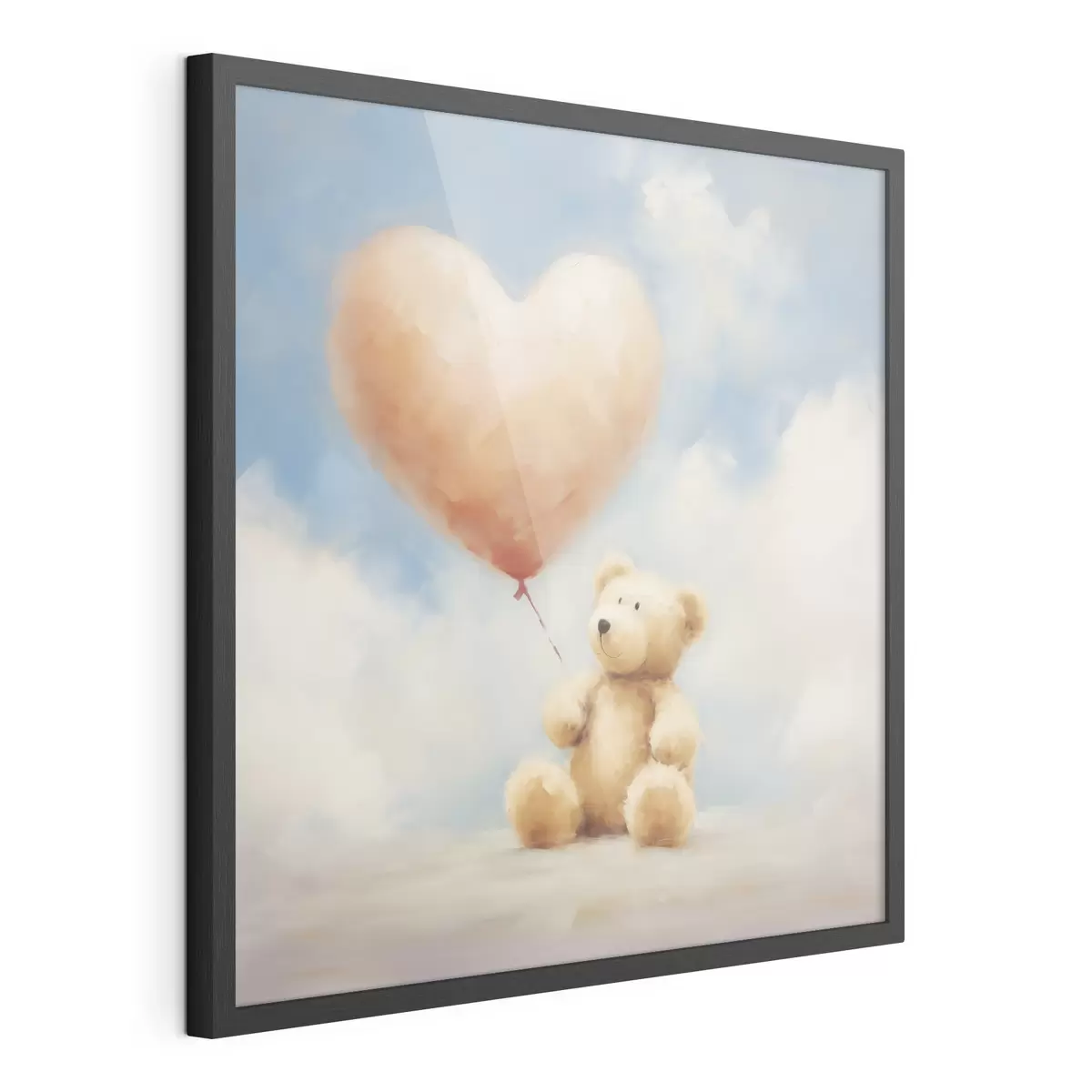 Poster Dipinto che riproduce un orso e un cuore f49396