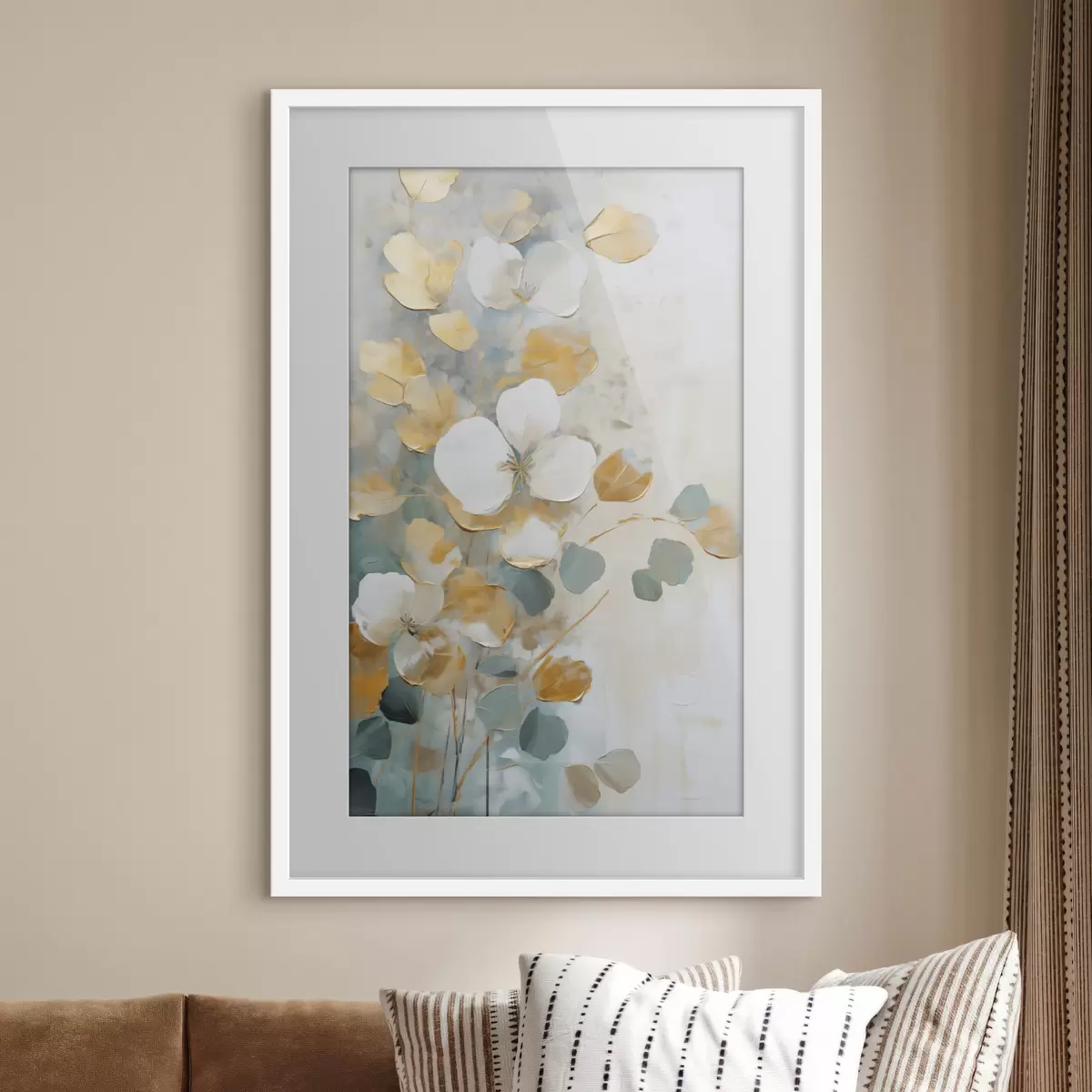 Poster Foglie astratte imitazione di pittura f49400