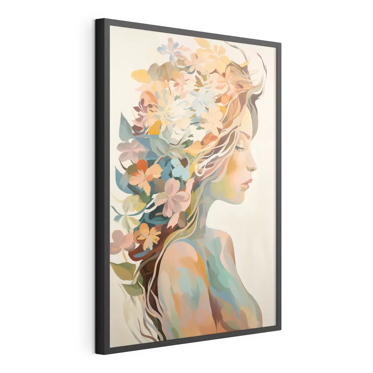 Poster Donna con fiori f49451