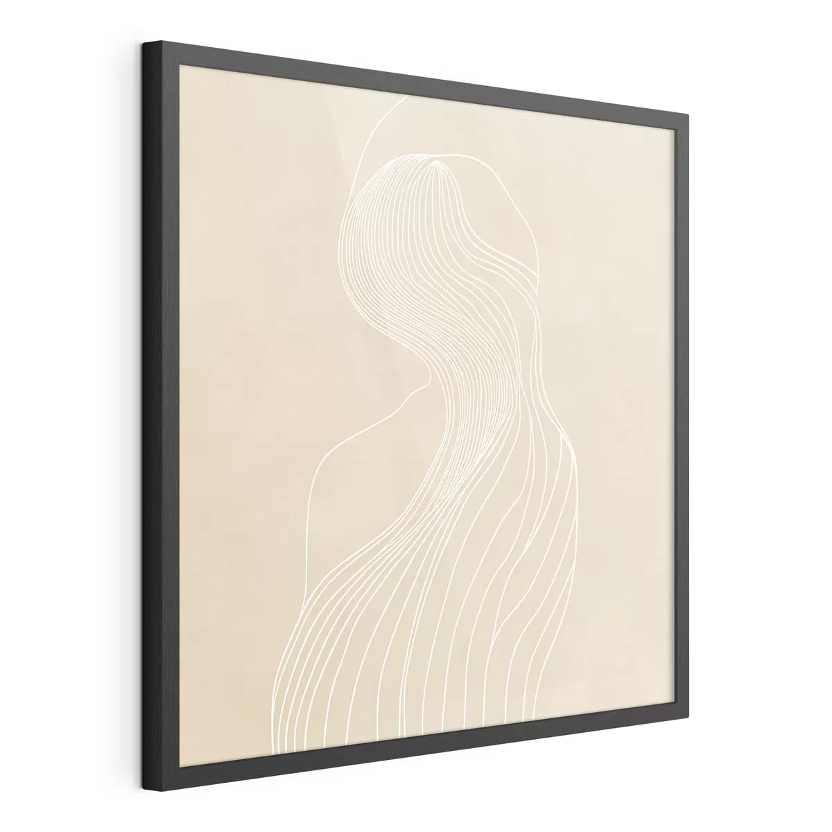 Poster Silhouette femminile astratta disegnata con linee bianche in stile minimalista f48875