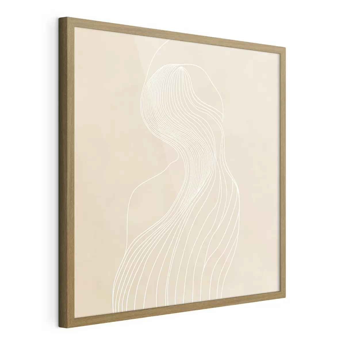 Poster Silhouette femminile astratta disegnata con linee bianche in stile minimalista f48875