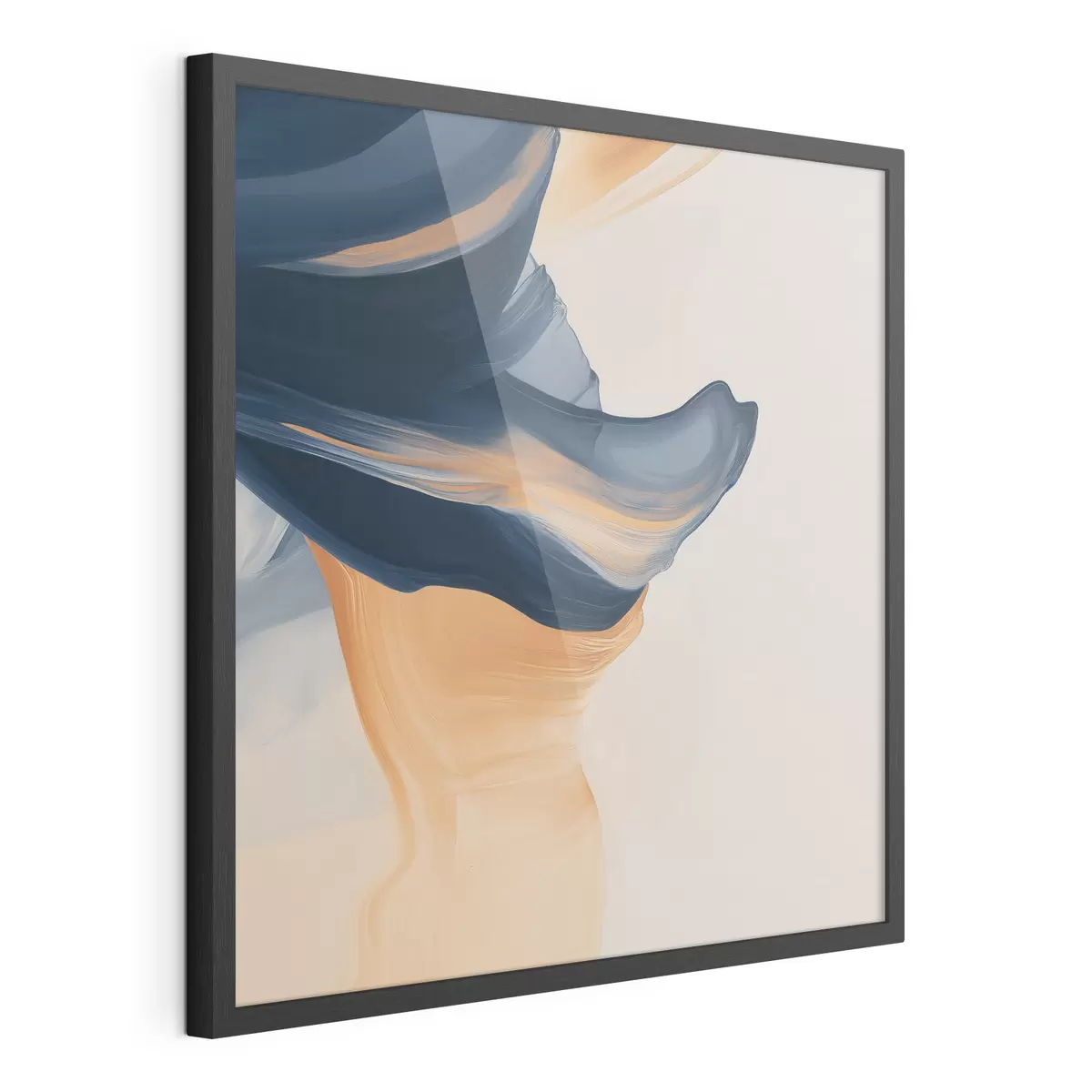 Poster Composizione caratterizzata da tonalità di blu intenso e pesca caldo in uno stile pittorico contemporaneo f48883