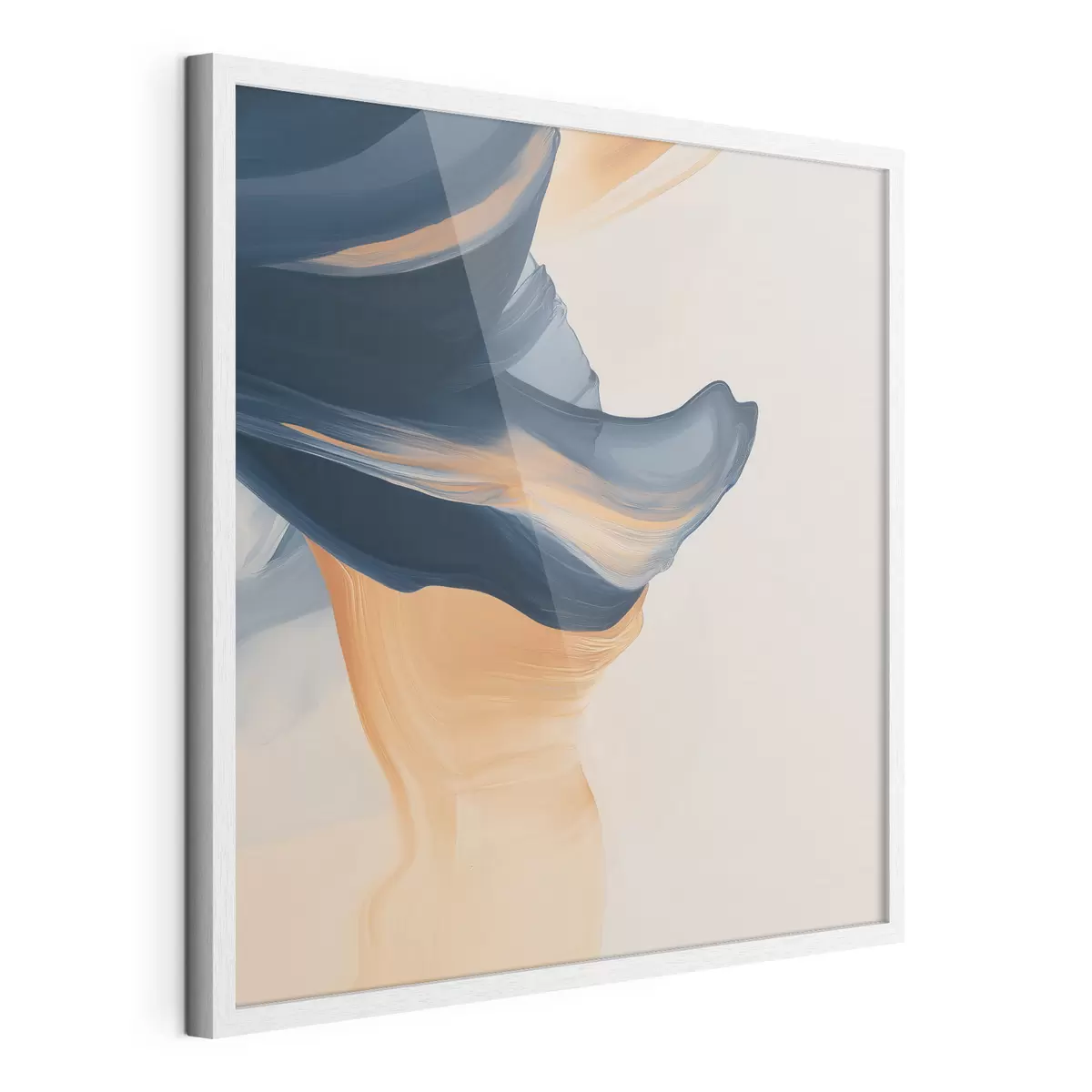 Poster Composizione caratterizzata da tonalità di blu intenso e pesca caldo in uno stile pittorico contemporaneo f48883