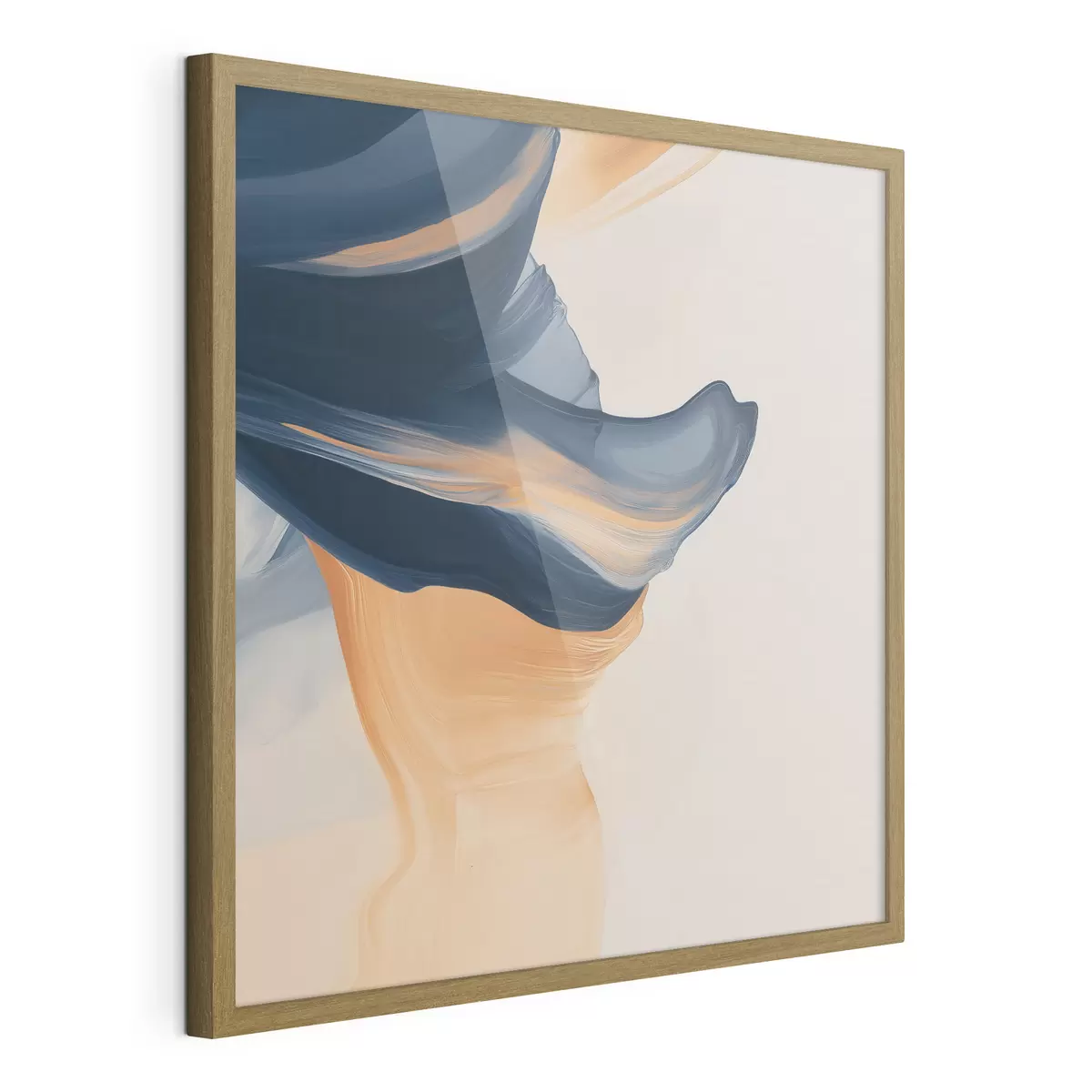 Poster Composizione caratterizzata da tonalità di blu intenso e pesca caldo in uno stile pittorico contemporaneo f48883