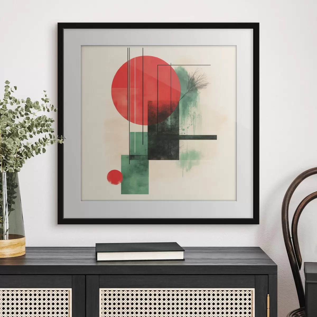 Poster Composizione artistica contemporanea caratterizzata da linee grafiche ed elementi materici f48887