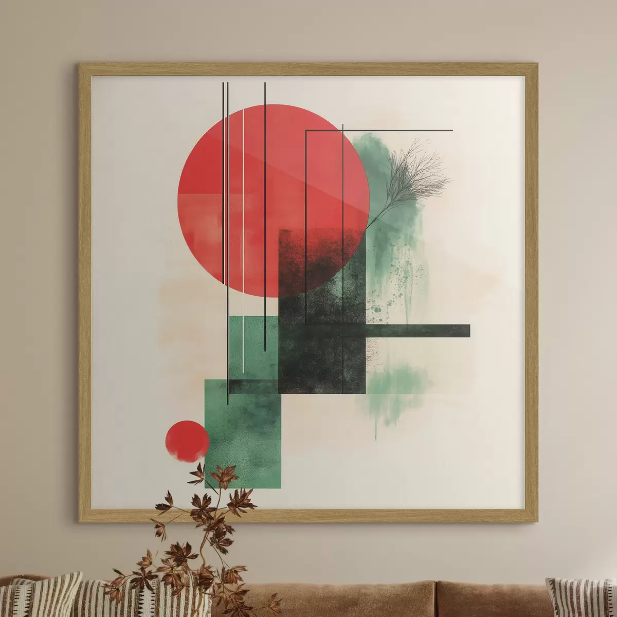 Poster Composizione artistica contemporanea caratterizzata da linee grafiche ed elementi materici f48887