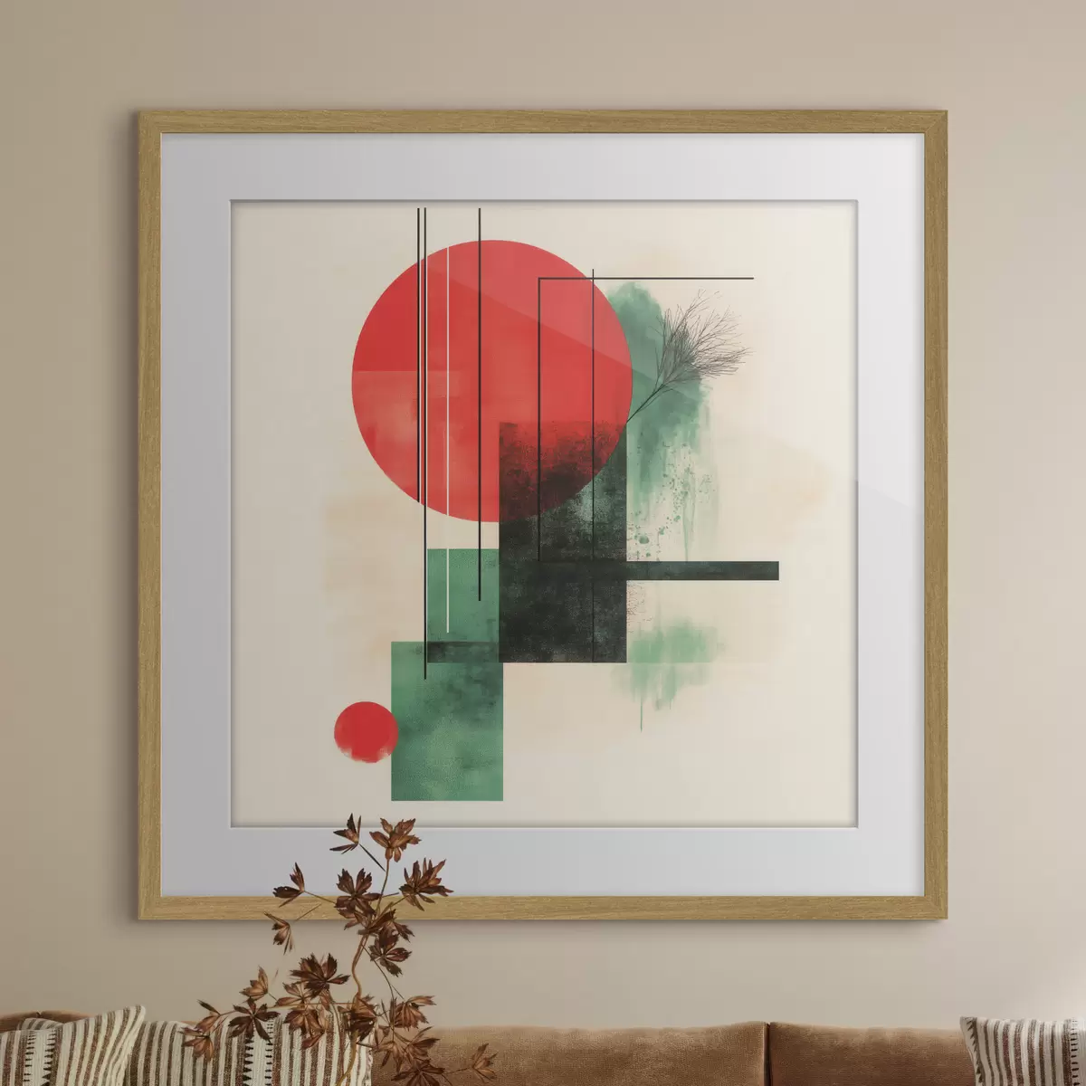 Poster Composizione artistica contemporanea caratterizzata da linee grafiche ed elementi materici f48887