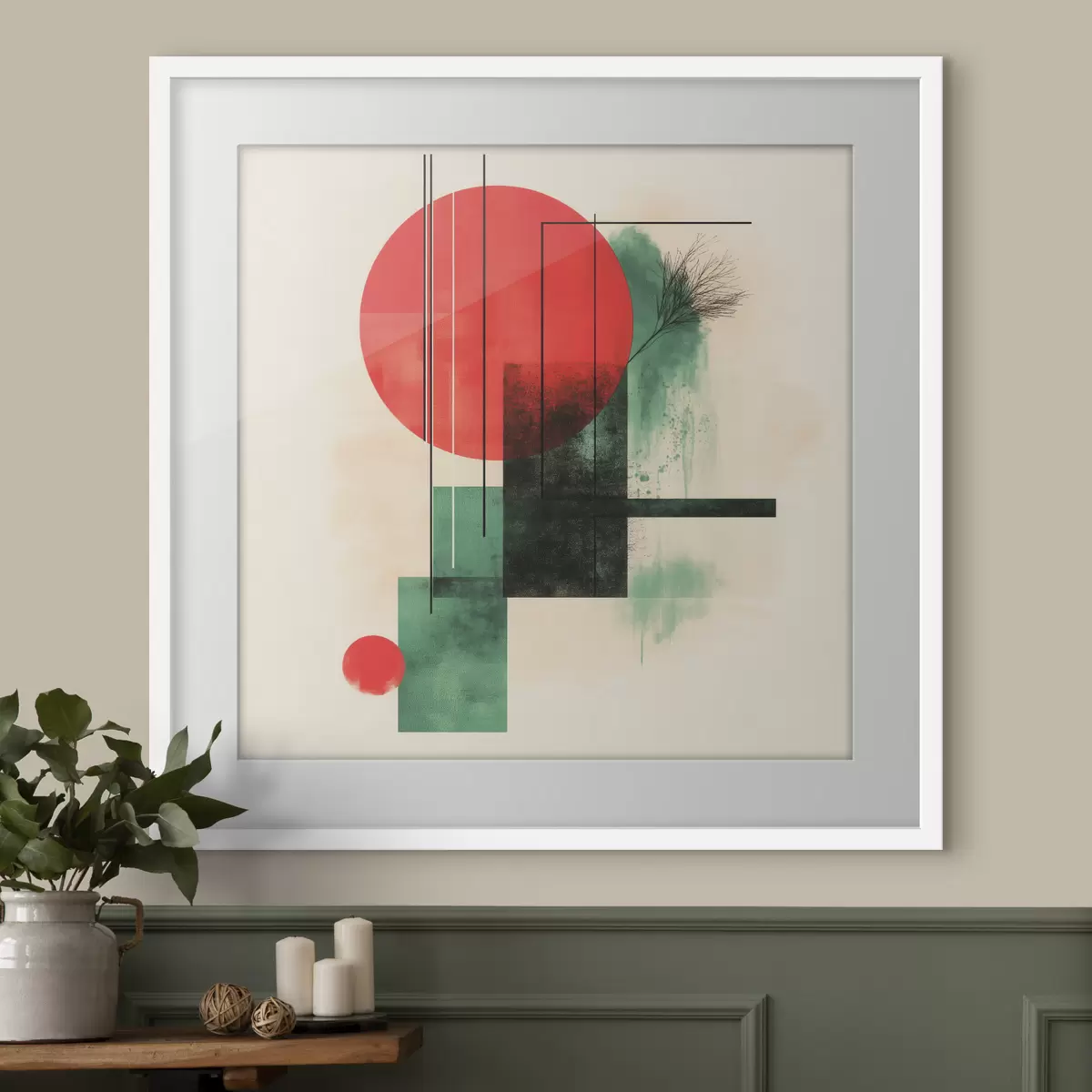 Poster Composizione artistica contemporanea caratterizzata da linee grafiche ed elementi materici f48887