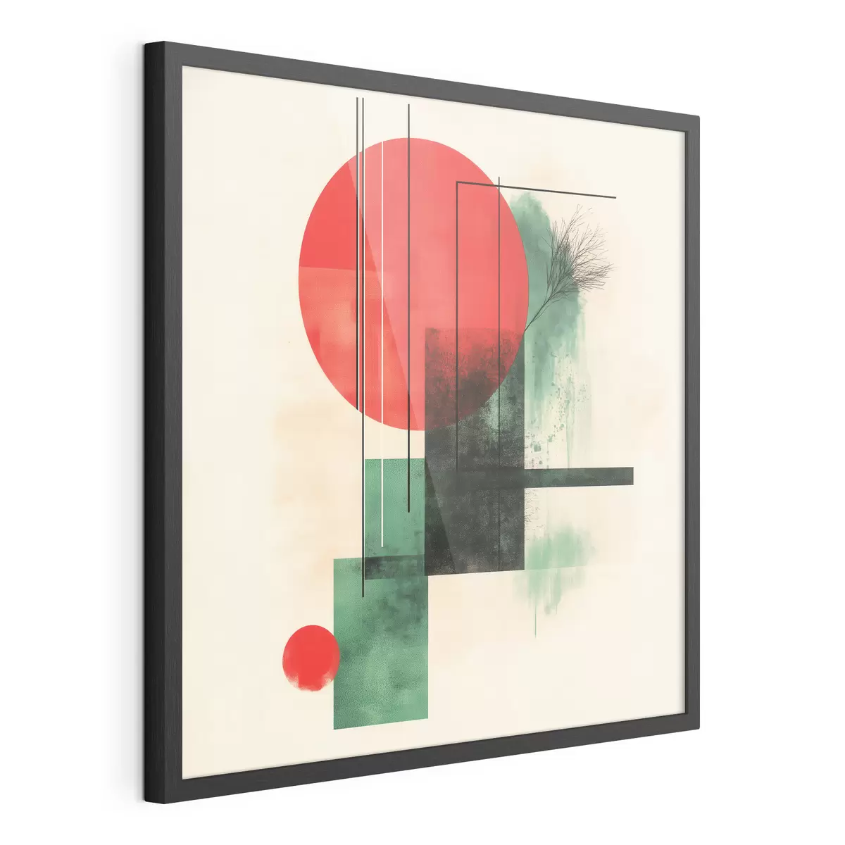 Poster Composizione artistica contemporanea caratterizzata da linee grafiche ed elementi materici f48887