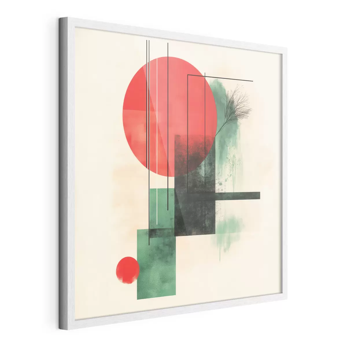 Poster Composizione artistica contemporanea caratterizzata da linee grafiche ed elementi materici f48887