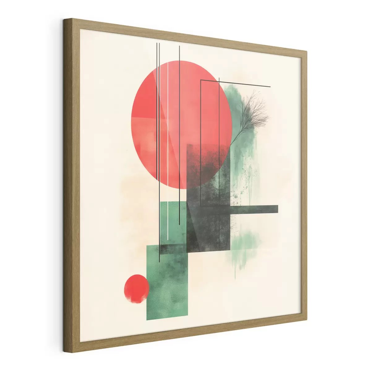 Poster Composizione artistica contemporanea caratterizzata da linee grafiche ed elementi materici f48887