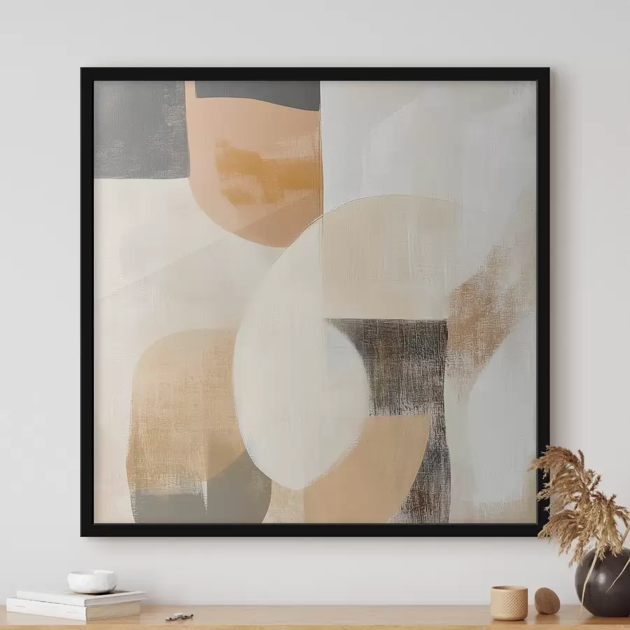 carta da parati Poster d'arte contemporanea con semplici figure geometriche dai toni caldi nr. f48894