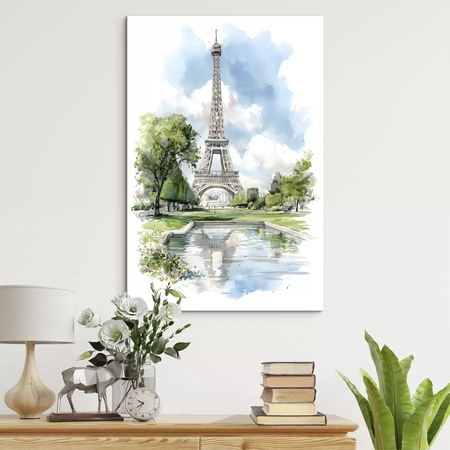carta da parati La Torre Eiffel in stile acquerello nr. s49424