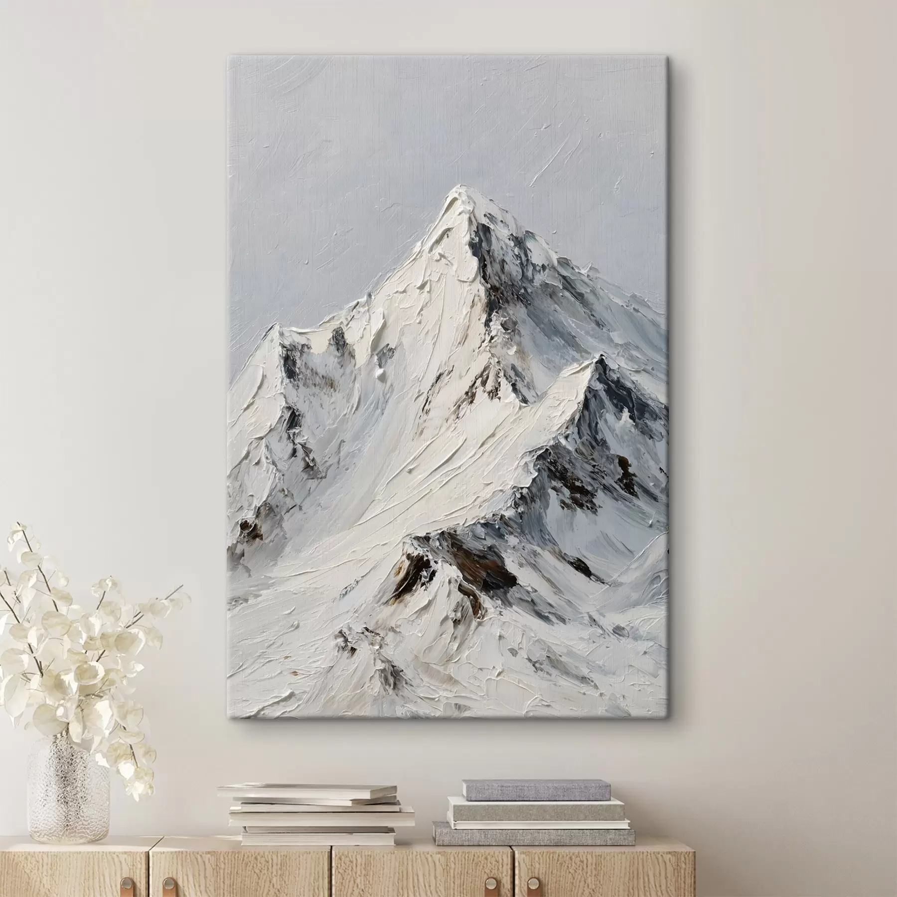 carta da parati Montagne innevate in stile impasto nr. s49461