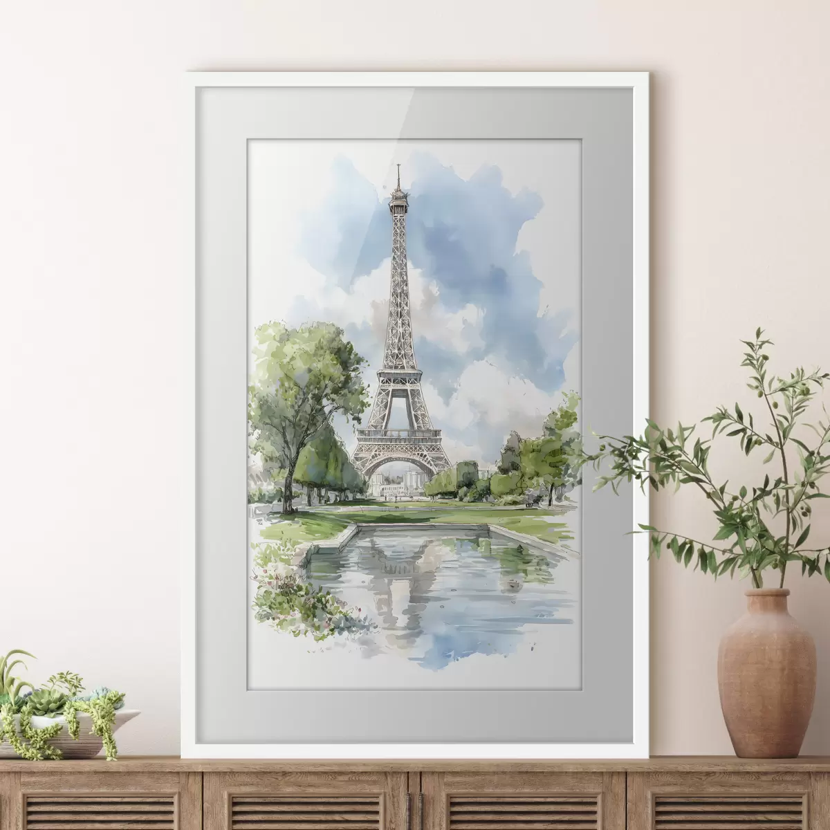 Poster La Torre Eiffel in stile acquerello f49424