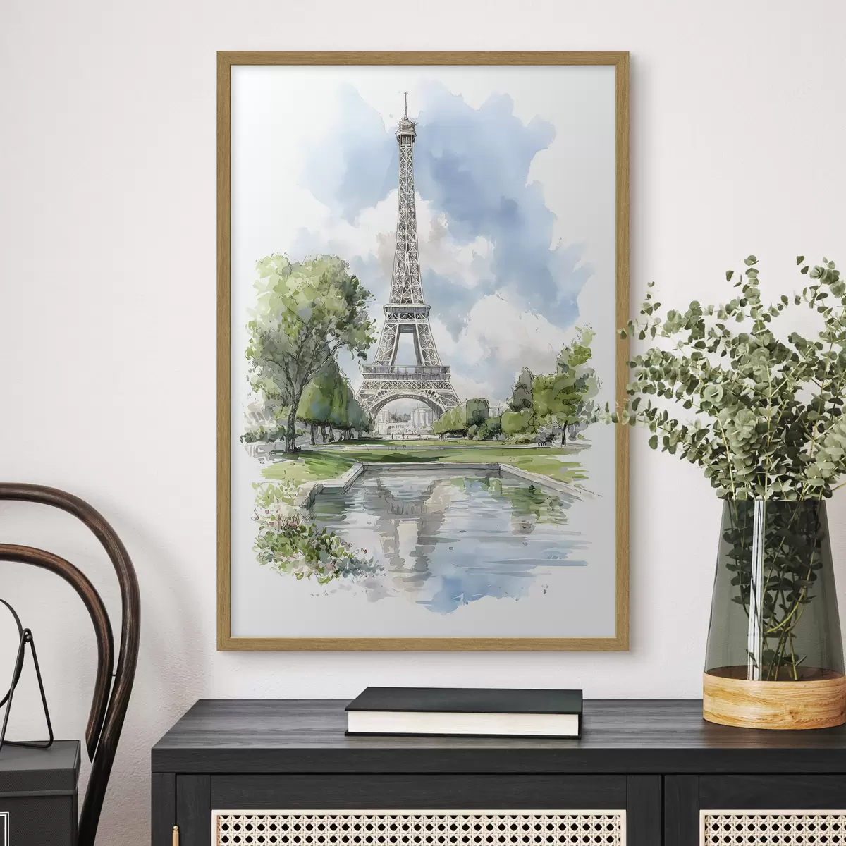 Poster La Torre Eiffel in stile acquerello f49424