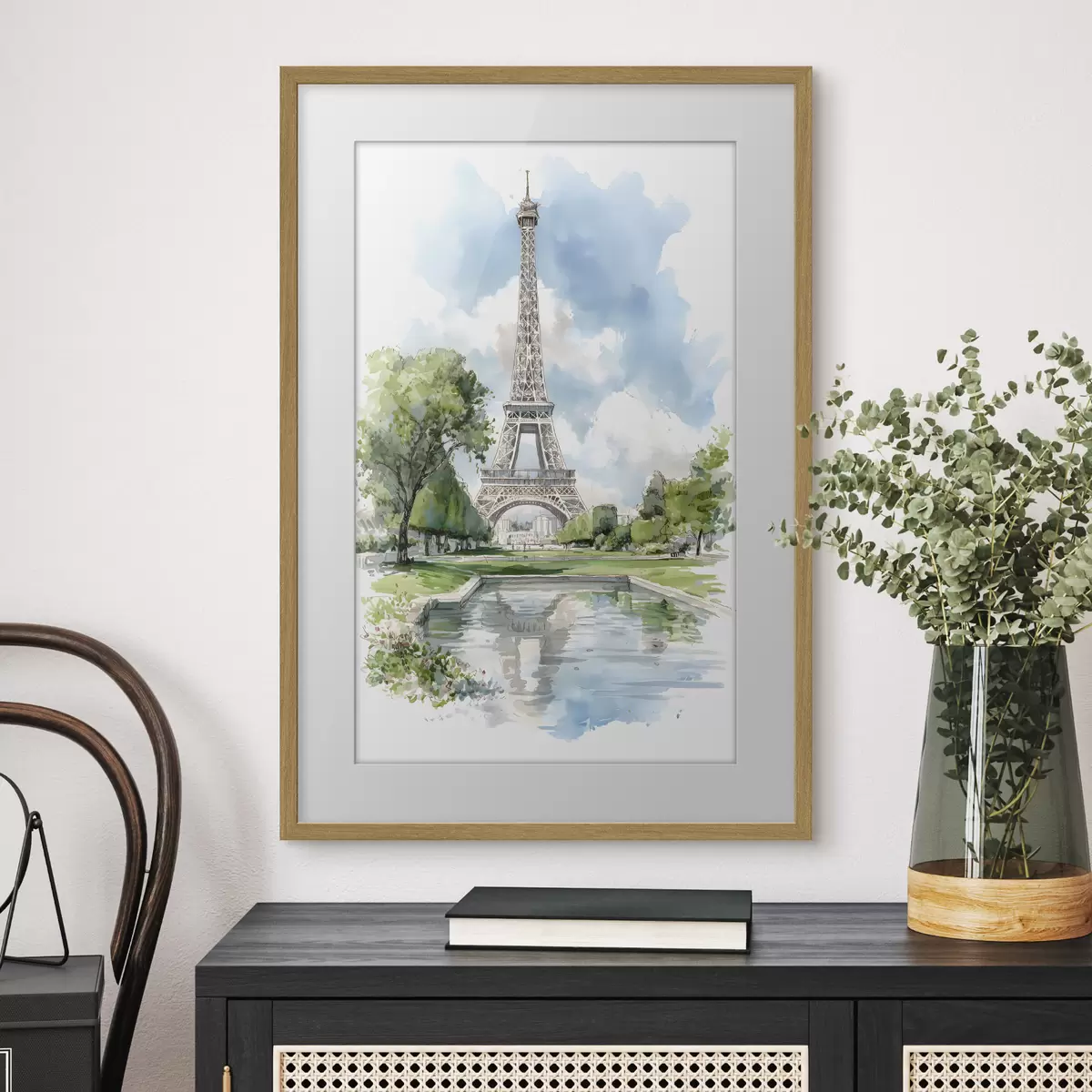 Poster La Torre Eiffel in stile acquerello f49424